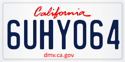 CA license plate 6UHY064