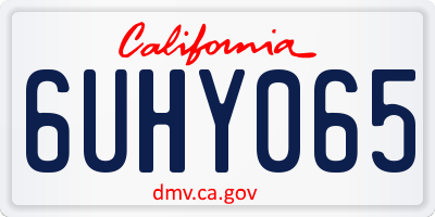 CA license plate 6UHY065