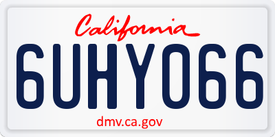 CA license plate 6UHY066