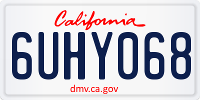 CA license plate 6UHY068