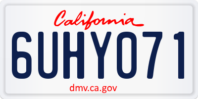 CA license plate 6UHY071