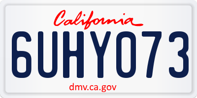 CA license plate 6UHY073