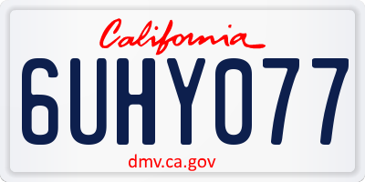 CA license plate 6UHY077