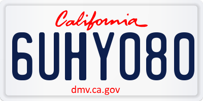 CA license plate 6UHY080