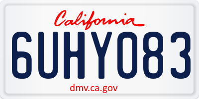 CA license plate 6UHY083