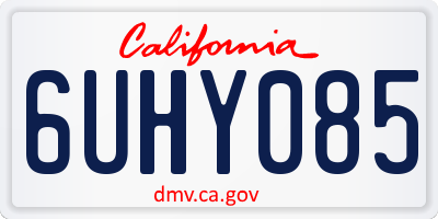 CA license plate 6UHY085