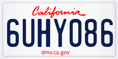 CA license plate 6UHY086