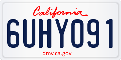 CA license plate 6UHY091