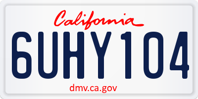 CA license plate 6UHY104