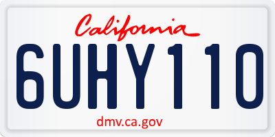 CA license plate 6UHY110