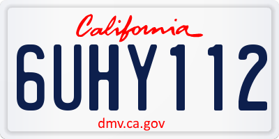 CA license plate 6UHY112