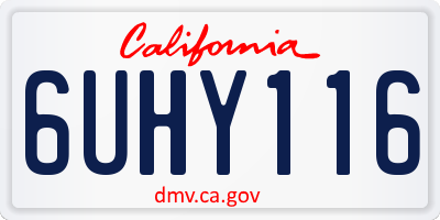 CA license plate 6UHY116