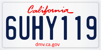 CA license plate 6UHY119