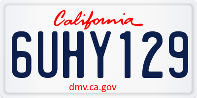 CA license plate 6UHY129