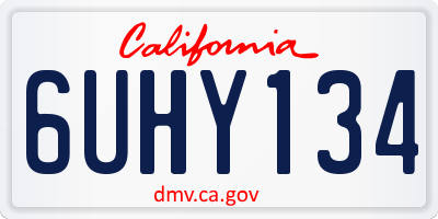CA license plate 6UHY134