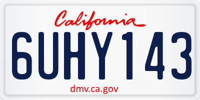 CA license plate 6UHY143