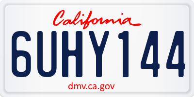 CA license plate 6UHY144