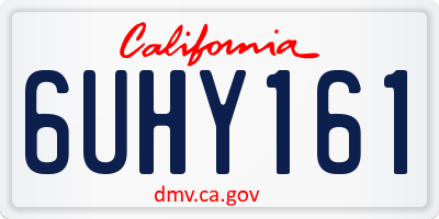 CA license plate 6UHY161