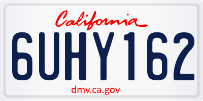 CA license plate 6UHY162