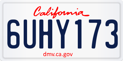 CA license plate 6UHY173