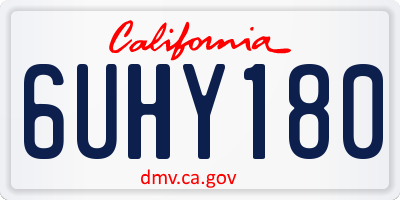 CA license plate 6UHY180