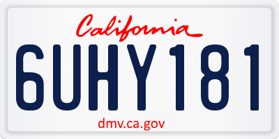 CA license plate 6UHY181