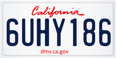 CA license plate 6UHY186