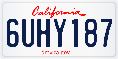 CA license plate 6UHY187