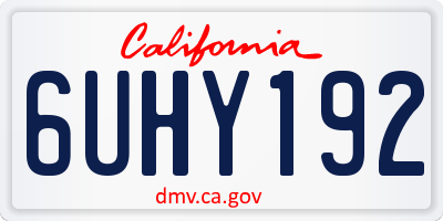 CA license plate 6UHY192