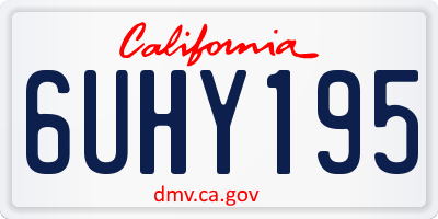 CA license plate 6UHY195