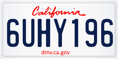 CA license plate 6UHY196