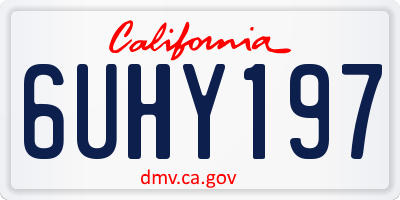 CA license plate 6UHY197