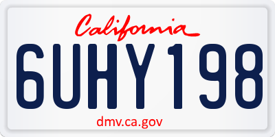 CA license plate 6UHY198