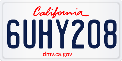CA license plate 6UHY208