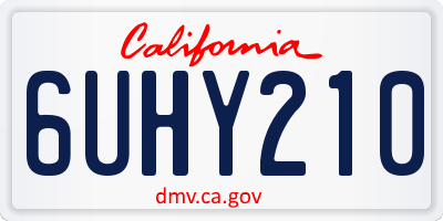 CA license plate 6UHY210
