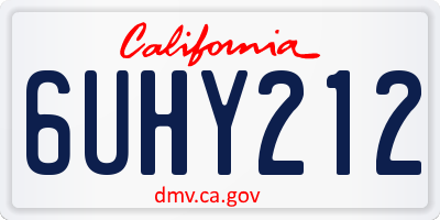 CA license plate 6UHY212