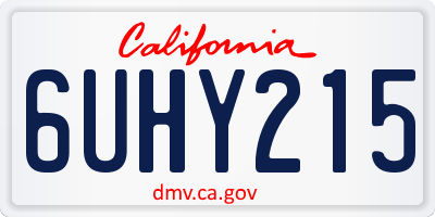 CA license plate 6UHY215