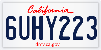CA license plate 6UHY223