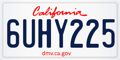 CA license plate 6UHY225