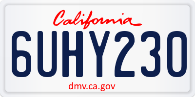CA license plate 6UHY230
