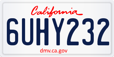 CA license plate 6UHY232