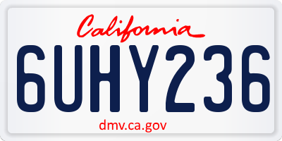 CA license plate 6UHY236
