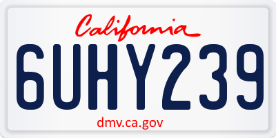 CA license plate 6UHY239