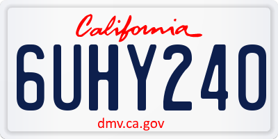 CA license plate 6UHY240