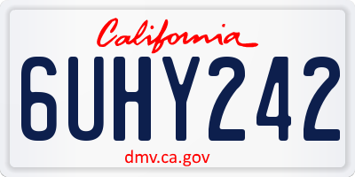 CA license plate 6UHY242