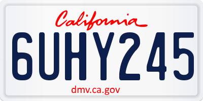 CA license plate 6UHY245
