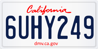 CA license plate 6UHY249