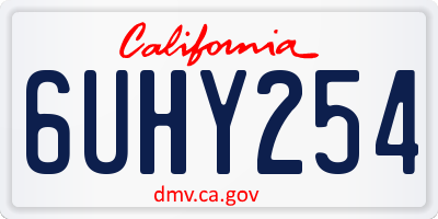 CA license plate 6UHY254