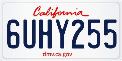CA license plate 6UHY255