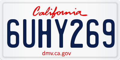 CA license plate 6UHY269